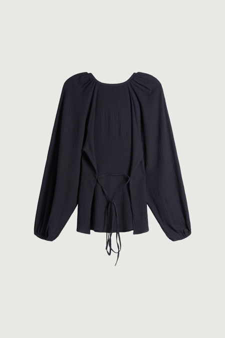 Express, Balloon Sleeve Wide Cuff Top in Pitch Black