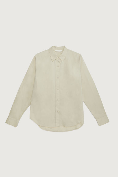 White Poplin Long Sleeve Button-Up, Long Sleeve Button-up Shirts
