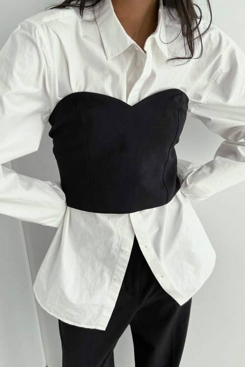 Corset Black and White Formal Top
