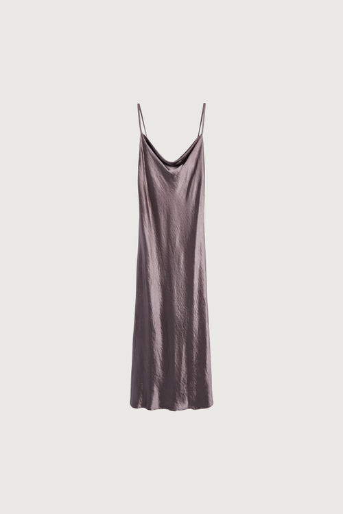 HiddenRoom + Cowl Neck Silk Slip Dress