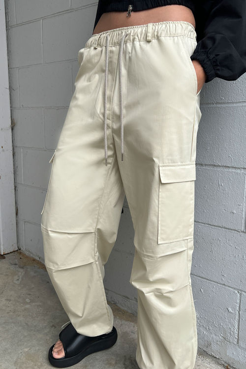 Cotton-Blend Double-Knit Mid-Rise Cargo Pant