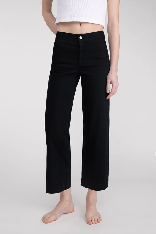  THUCHENYUC Stretch Twill Cropped Wide Leg Pant, High Waist  Casual Cropped Wide Leg Pants with Pockets Tummy Control (Color : B, Size :  Small) : Clothing, Shoes & Jewelry