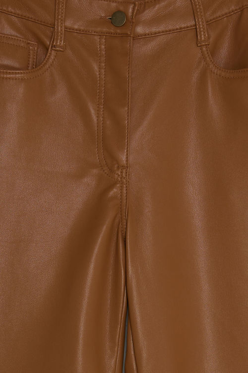 Beige Leather Pants for Women for sale