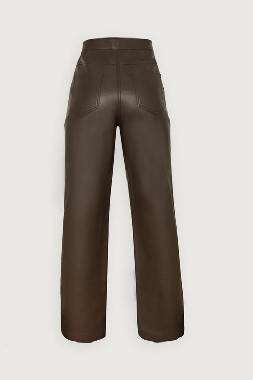 4TH & RECKLESS Kayden - Nude Vegan Leather Pants - Straight Pant - Lulus