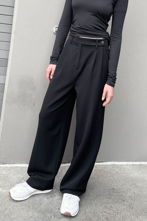 Black Relaxed Fit Pants for Women, High Waist Wide Leg Pants for Women, Black  Pants High Rise, Black Pants Womens -  Canada
