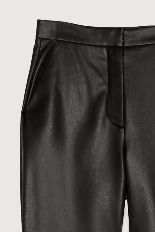 VEGAN LEATHER PANT WITH SIDE SLIT