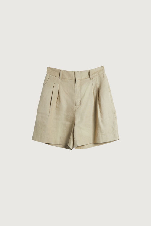 Linen rayon twill shorts