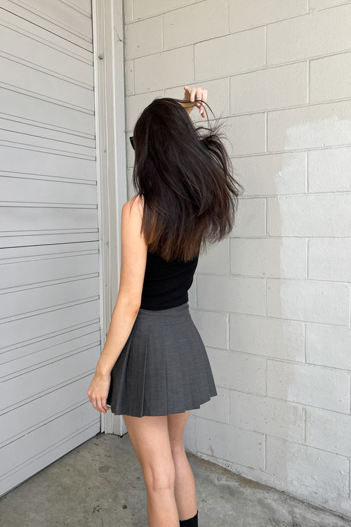 Double Belt Pleated Mini Skirt – TFI