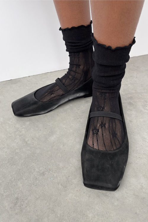 Black Flame Sheer Socks