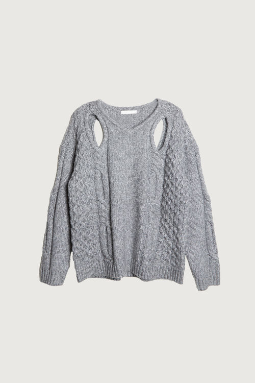 🩶 Frank & Oak ‘The Chunky Cable Knit Sweater’ in Medium Heather Gray 🩶