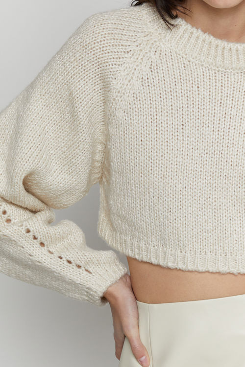 Cropped Open Back Sweater