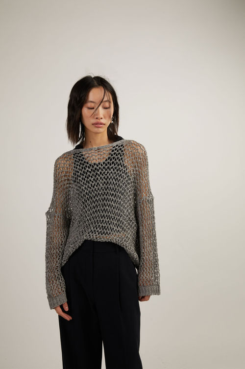 Grey Knitted Ribbed Bralet, Knitwear
