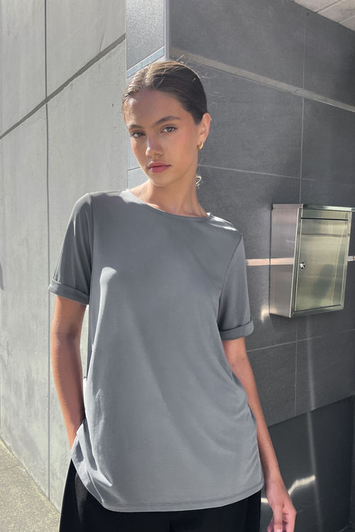 Women's Clearance Relaxed Slub Boatneck Top made with Organic Cotton