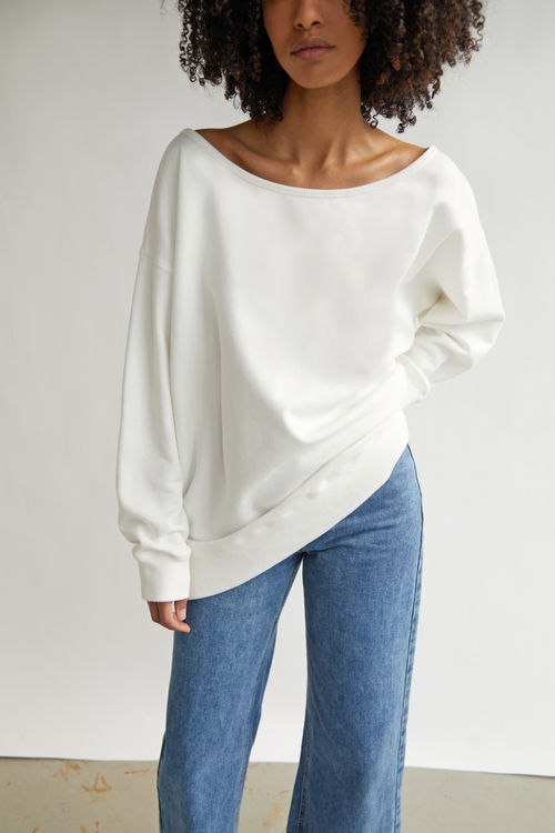 Off the Shoulder Sweatshirt, Slouchy Sweatshirt, XS to 3XL 