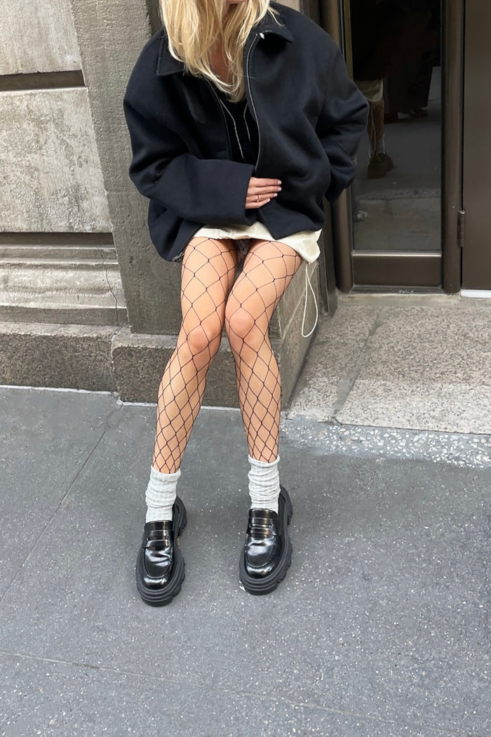 Stylish Black Tights and White Socks